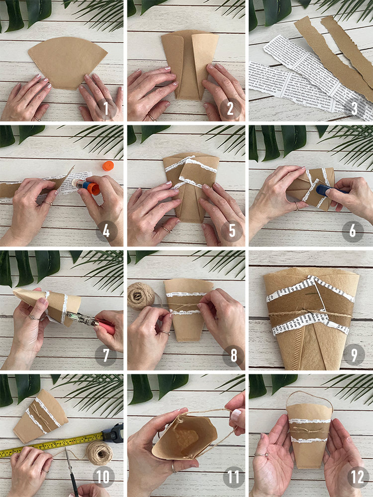 Step-by-Step instructions for coffee filter treat bags
