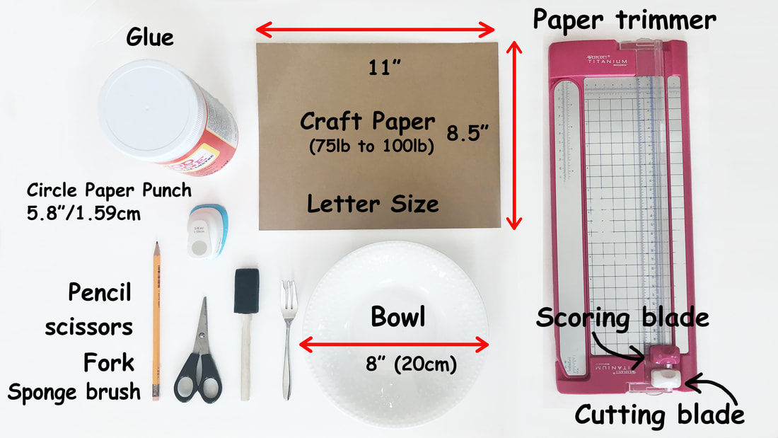 DIY How to make a gift box from craft paper - Tools & Materials
