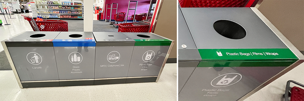 Recycling Bins at Target Promoting Eco-Friendly Practices