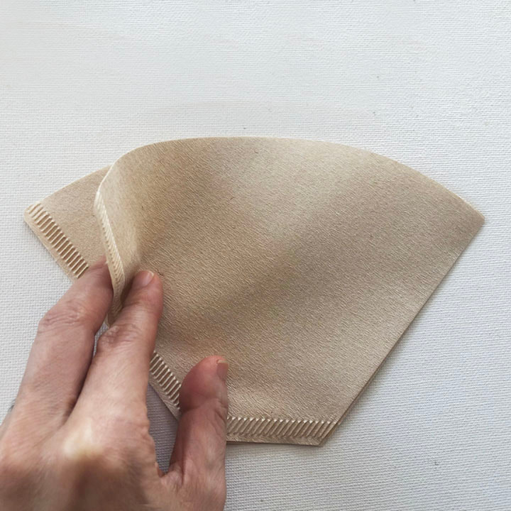 DIY How to make a coffee filter mask - Instruction - 2)